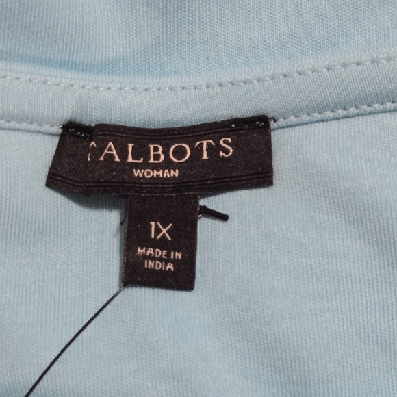 Talbots Eyelet Lace Flare Sleeve Interlock Cotton Shift Dress Plus Size 1X - Picture 6 of 7